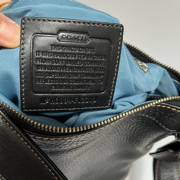 Coach Purse Pebble Leather Adjustable Strap Shoulder H0894-F12319 Black Buckle - Picture 12 of 15